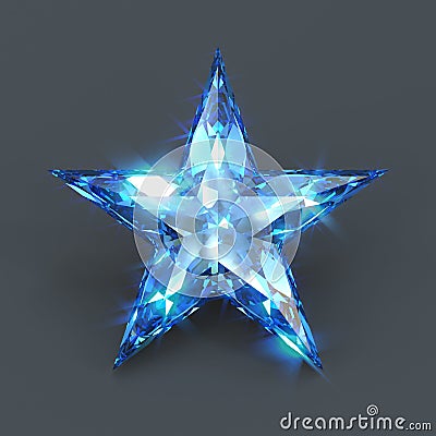 Star shape sapphire blue glare Stock Photo