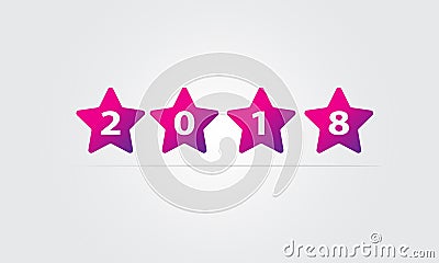 2018 in star shape vector Vector Illustration