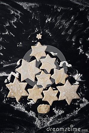 Star shaped cookies creating Christmas tree Stock Photo