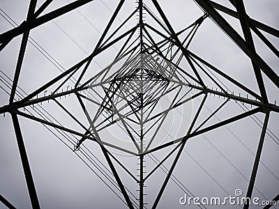 Star shaped electricity pylon Stock Photo