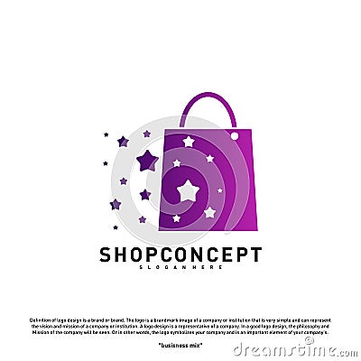 Star Shop Logo Design Concept. Shopping center Logo Vector. Shop and gifts symbol Vector Illustration