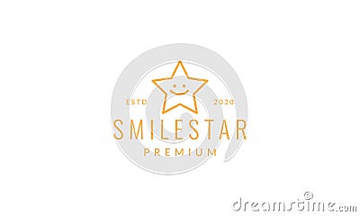 Star smile happy line cute logo vector illustration design Vector Illustration