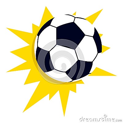 Star soccer ball icon, flat style Vector Illustration