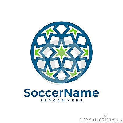 Star Soccer logo template, Football Star logo design vector Stock Photo