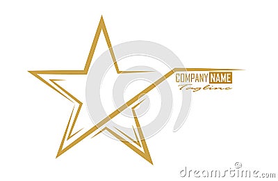 Star. Stylized vector illustration for logo, sticker, emblem Vector Illustration