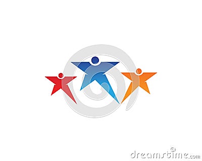 Star success logo people business Vector Illustration