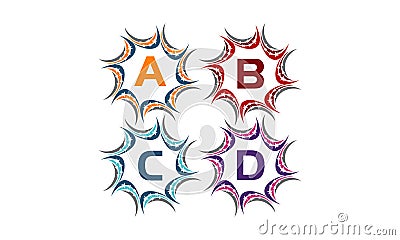 Star Swoosh Solution Initial A B C D Vector Illustration