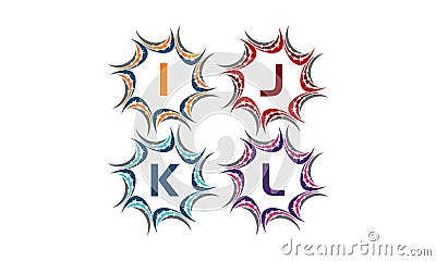 Star Swoosh Solution Initial I J K L Vector Illustration