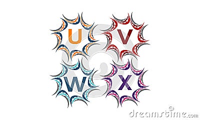 Star Swoosh Solution Initial U V W X Vector Illustration