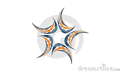 Star Swoosh Solution Vector Illustration