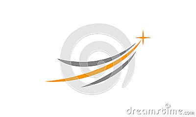 Star Swoosh Template Vector Illustration