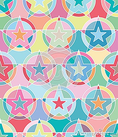 Star target pastel white seamless pattern Vector Illustration