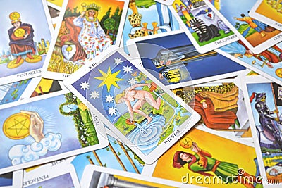 The Star Tarot Card Hope, happiness, opportunities, optimism, renewal, spirituality Stock Photo