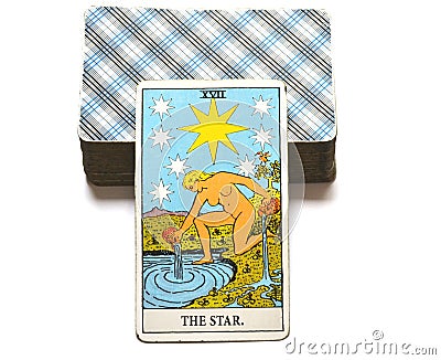 The Star Tarot Card Hope, happiness, opportunities, optimism, renewal, spirituality Stock Photo