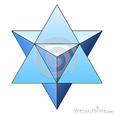 Star tetrahedron, Merkaba, in the Flower of Life Vector Illustration