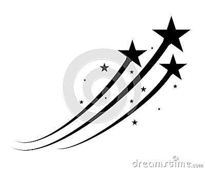 Star trace firework of three stars â€“ vector Vector Illustration