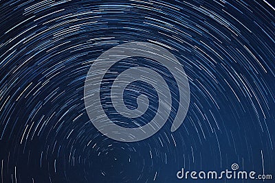 Star Trail Night sky Stock Photo