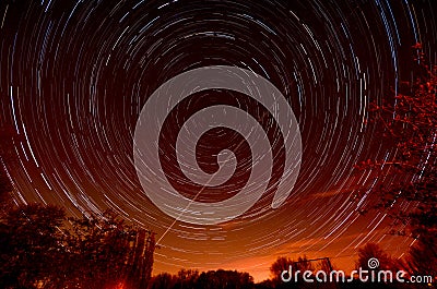 Star trails Stock Photo