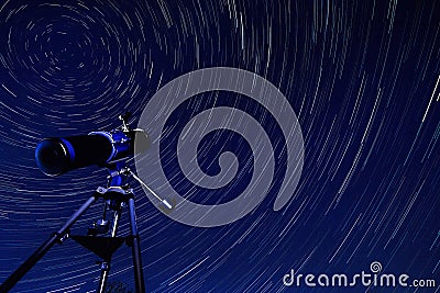 Space - Star Trails - Astronomy Stock Photo