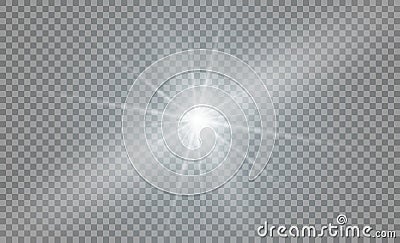 Star on a transparent background,light effect, illustration. explosion with sparkles. Vector Illustration