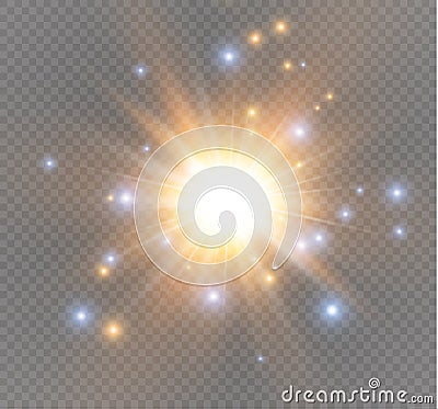 Star on a transparent background,light effect,vector illustration. burst with sparkles. Vector Illustration