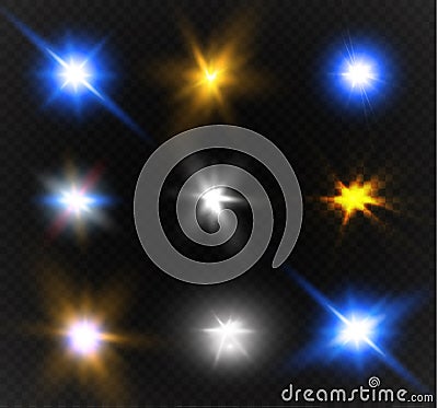 Star on a transparent background,light effect,vector illustration. burst with sparkles. Vector Illustration