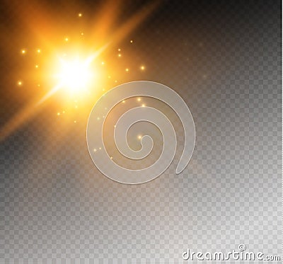 Star on a transparent background,light effect,vector illustration. burst with sparkles. Vector Illustration