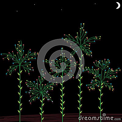 Star tree card Vector Illustration