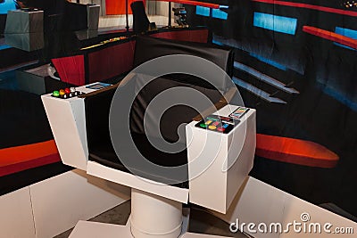 Star Trek command chair at Cartoomics 2014 Editorial Stock Photo