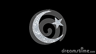 Sternzeichen Und Halbmond Symbol Fur Die Islam Religion Symbol Fur Gold Partikel Feuerwerksanzeige Stock Video Video Von Kareem Allah