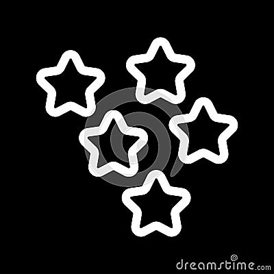 Star vector icon. Isolated on black Vector Illustration