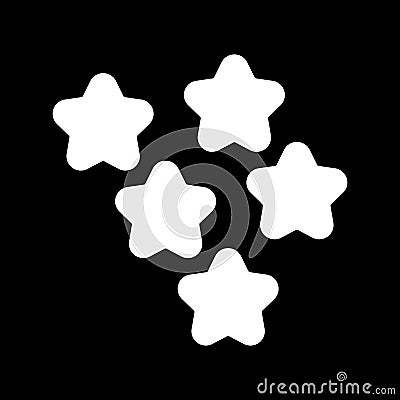 Star vector icon. Isolated on black Vector Illustration