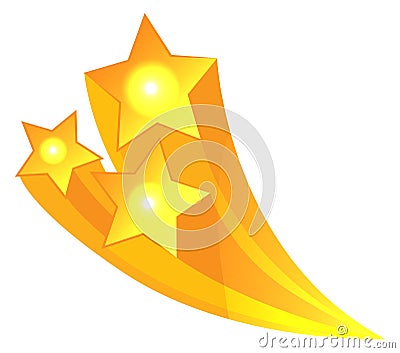 Star victory emblem. Golden burst decorative badge Vector Illustration