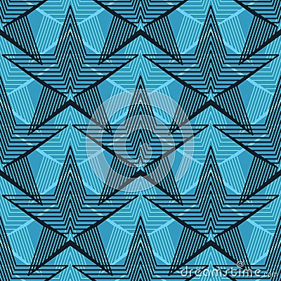 Star vintage symmetry line seamless pattern Vector Illustration