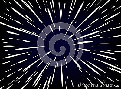 Star Warp or Hyperspace with free space in the center, light of moving stars concept. Vector Illustration