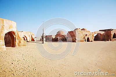 Star wars decoration in Sahara desert Stock Photo