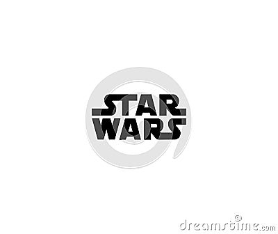 Star Wars logo editorial illustrative on white background Editorial Stock Photo