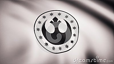 Star Wars New Republic Symbol on flag. The Star Wars theme. Editorial only use Editorial Stock Photo