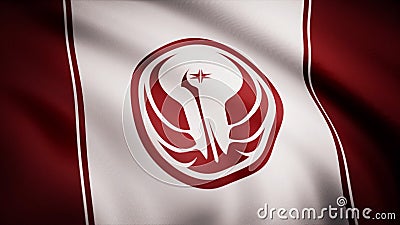 Star Wars Old Republic Symbol on flag. The Star Wars theme. Editorial only use Editorial Stock Photo