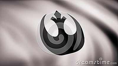 Star Wars Rebel Alliance Symbol on flag. The Star Wars theme. Editorial only use Editorial Stock Photo