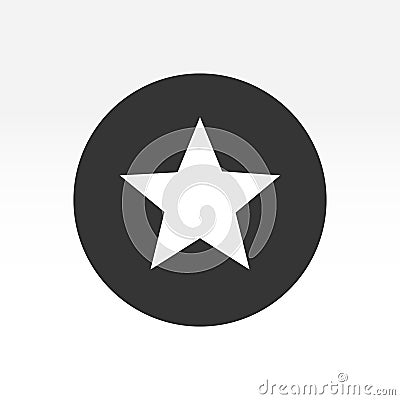 Star white icon on gray. Vector illustration in flat style Vector Illustration