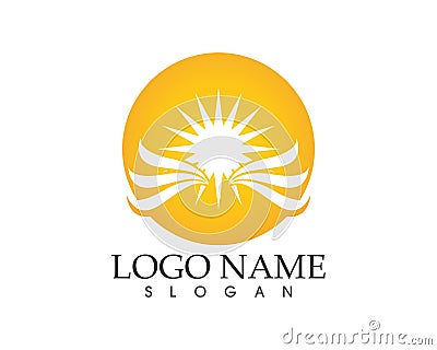 Star wings icon sign logo Vector Illustration