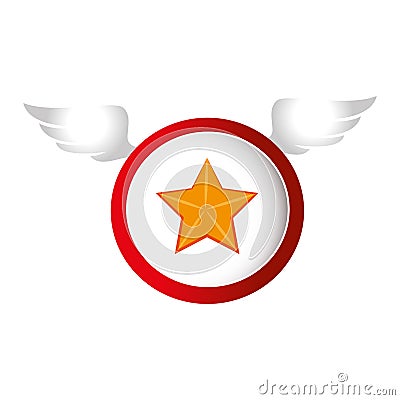 Star with wings icon Vector Illustration