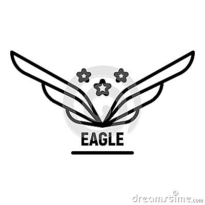 Star wings logo, outline style Vector Illustration