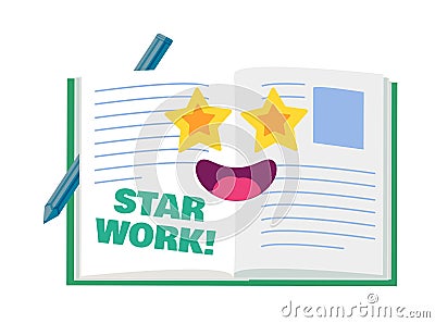 Star work in elementary school classroom vector Vector Illustration