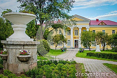 Old sanatorium building in Staraya Russa Stock Photo