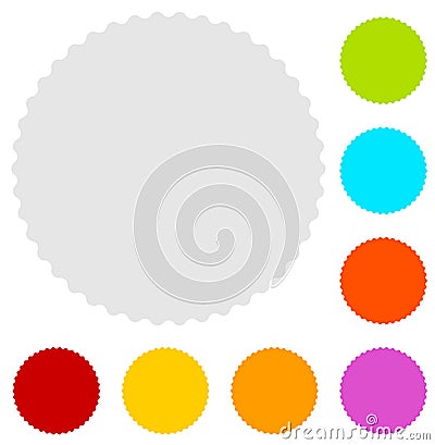 Starburst badge shape in 8 color. Starburst, price flash icons Vector Illustration