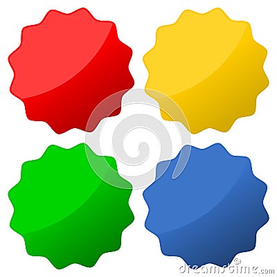 Starburst, badge shapes Vector Illustration