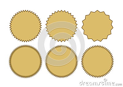 Starburst badges collection, sunburst label illustration, circle starburst sticker set - Vector Vector Illustration