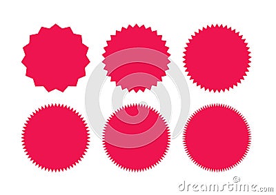 Starburst badges collection, sunburst label illustration, circle starburst sticker set Vector Illustration